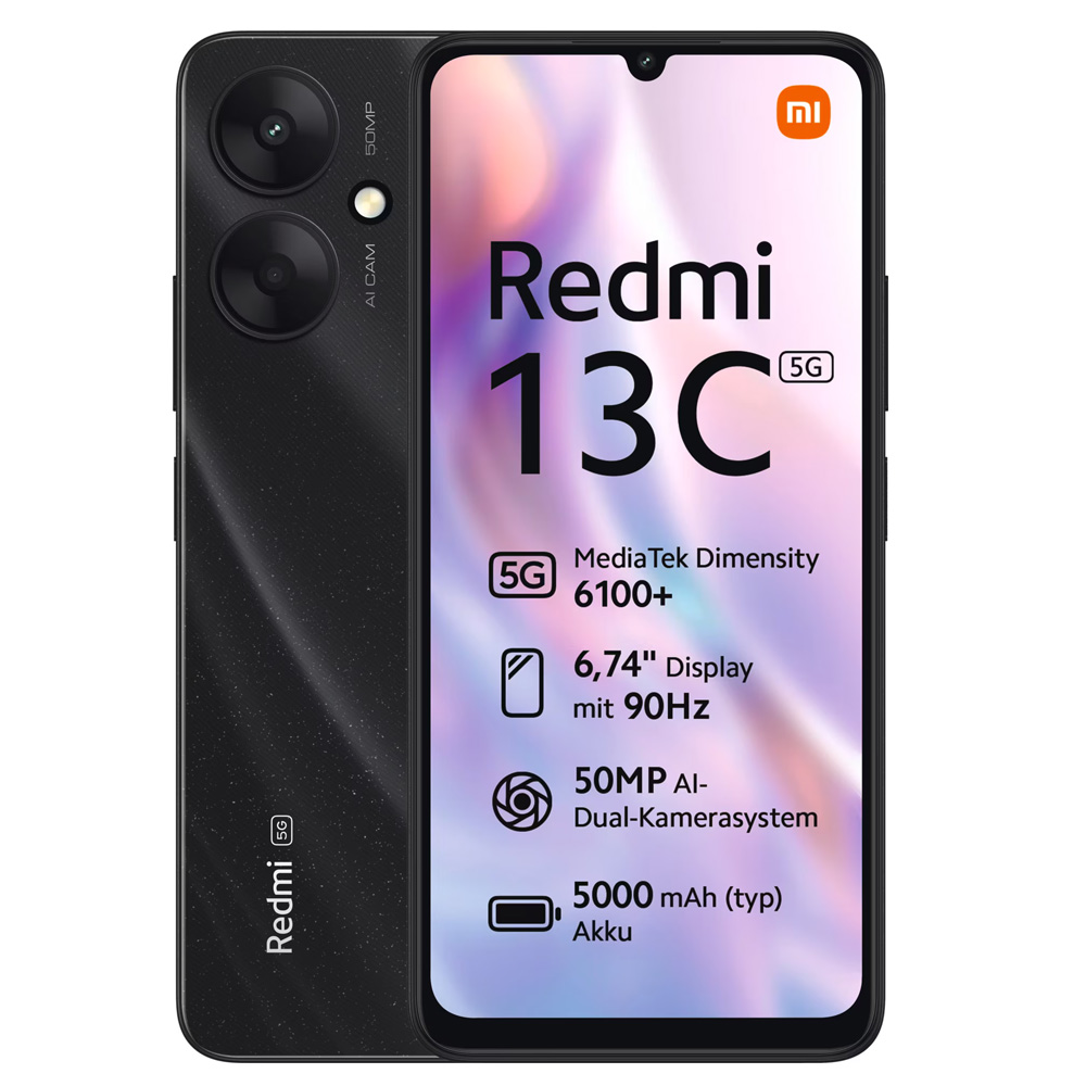 Smartphone Xiaomi Redmi 13C 5G – 128 Go – Processeur Dimensity Rapide – Écran 90Hz
